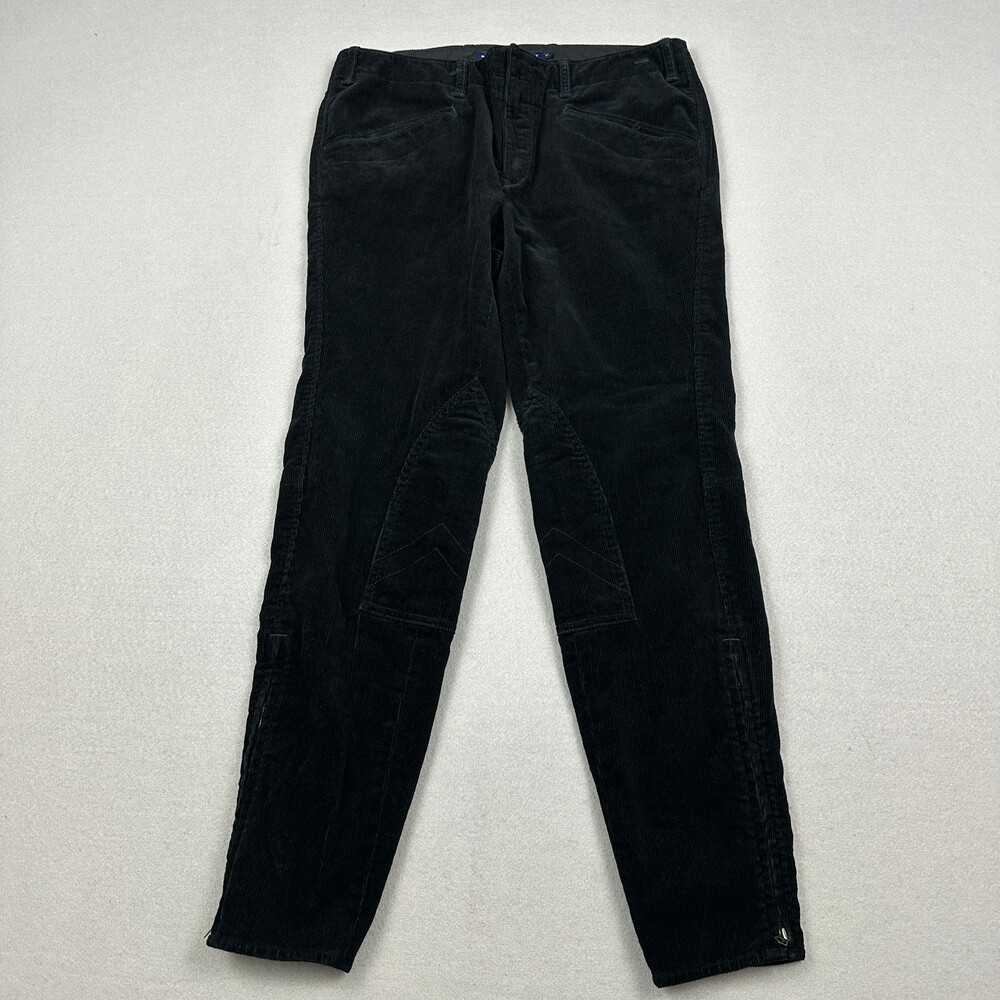 Ralph Lauren Sport Pants Women 10 Black Corduroy Equestrian Riding Jodhpur